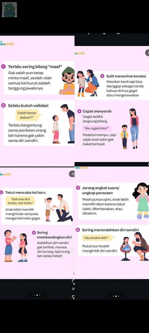 tanyarlfes's tweet photo. 💚 di usia hampir 27 ini aku menyadari kalo selama ini aku bukan pemalu, tapi emang krisis percaya diri. Ada cara gak ya supaya sedikit demi sedikit merubah sifat-sifat sedikitnya yg ada di foto ini? Jujur cape bat tau wkwkwk https://t.co/PFdOJsW0z3