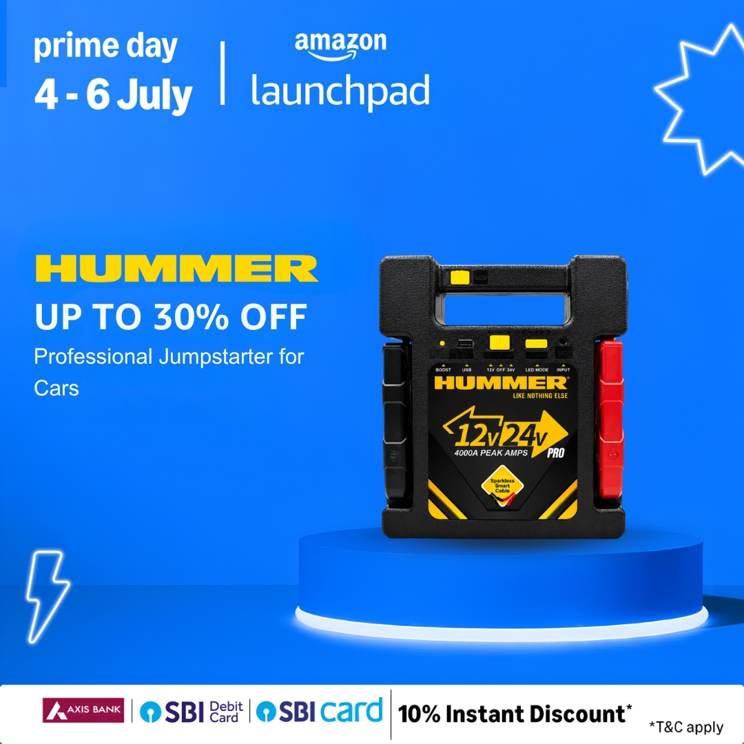 Camstore_in's tweet photo. Never get stranded again! ⚡️

Get up to 30% OFF on the HUMMER Professional Jumpstarter during the Amazon Prime Day Sale from 4th - 6th July.

#10thprimeday #happy10th #pd26 #amazonfinds #amazonprimedays https://t.co/d2jAOBTTAL