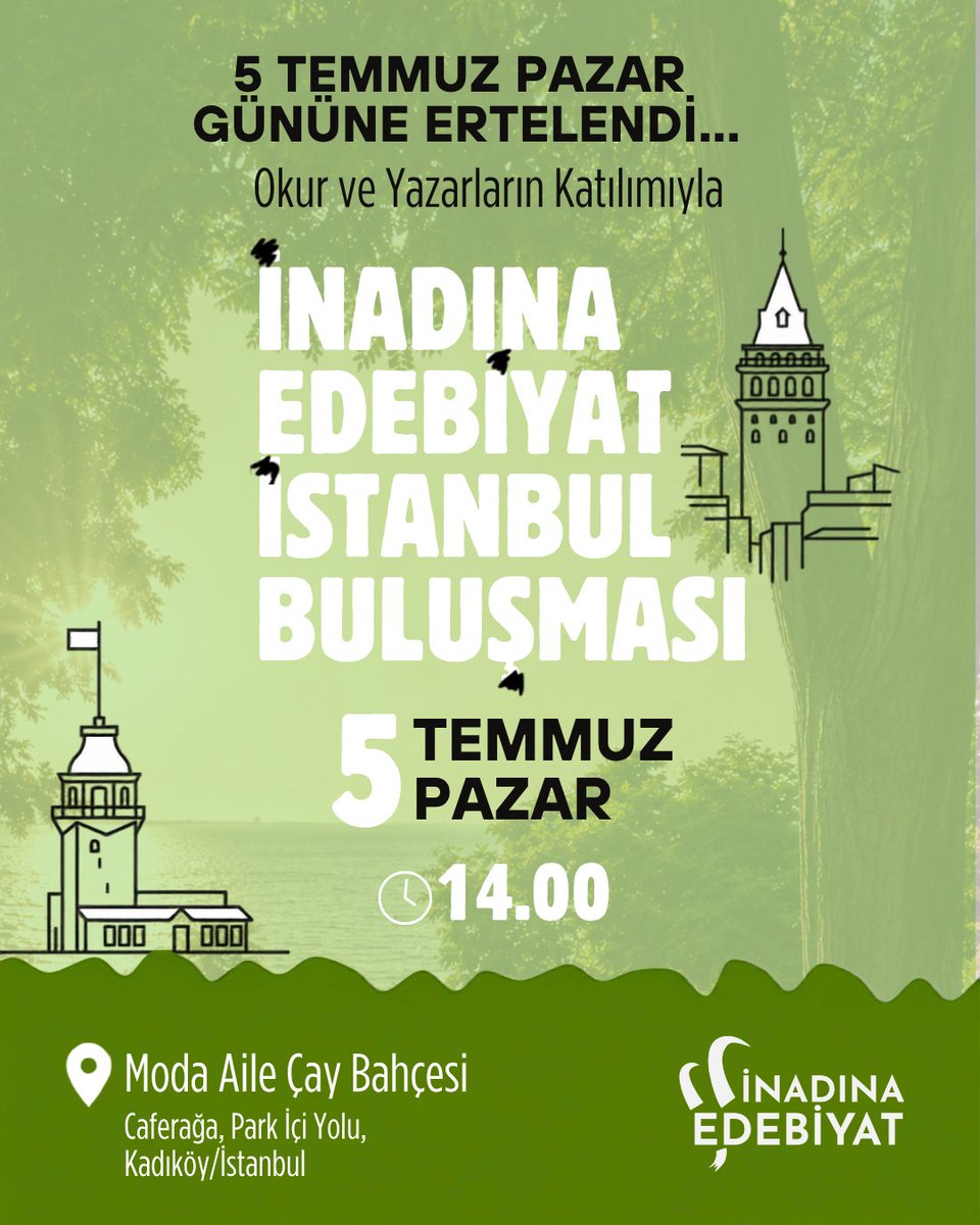 inadinaedebiyat's tweet photo. #İstanbul sağanak yağış altında. Gökyüzü ile inatlaşmadan, bu özel buluşmamızı yarına (Pazar) erteliyoruz.... Anlayışınız için teşekkür ederiz 🫶 https://t.co/YPyXbv9Zbk