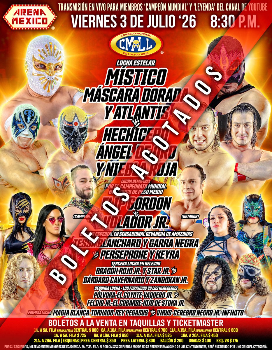 TheDrainmaker's tweet photo. WON: CMLL this week officially broke their own all-time record with its 64th sold out show of 2026.

The record was 63 set over 12 months last year and this year broke in halfway through the year. https://t.co/M5dcsRJLB9