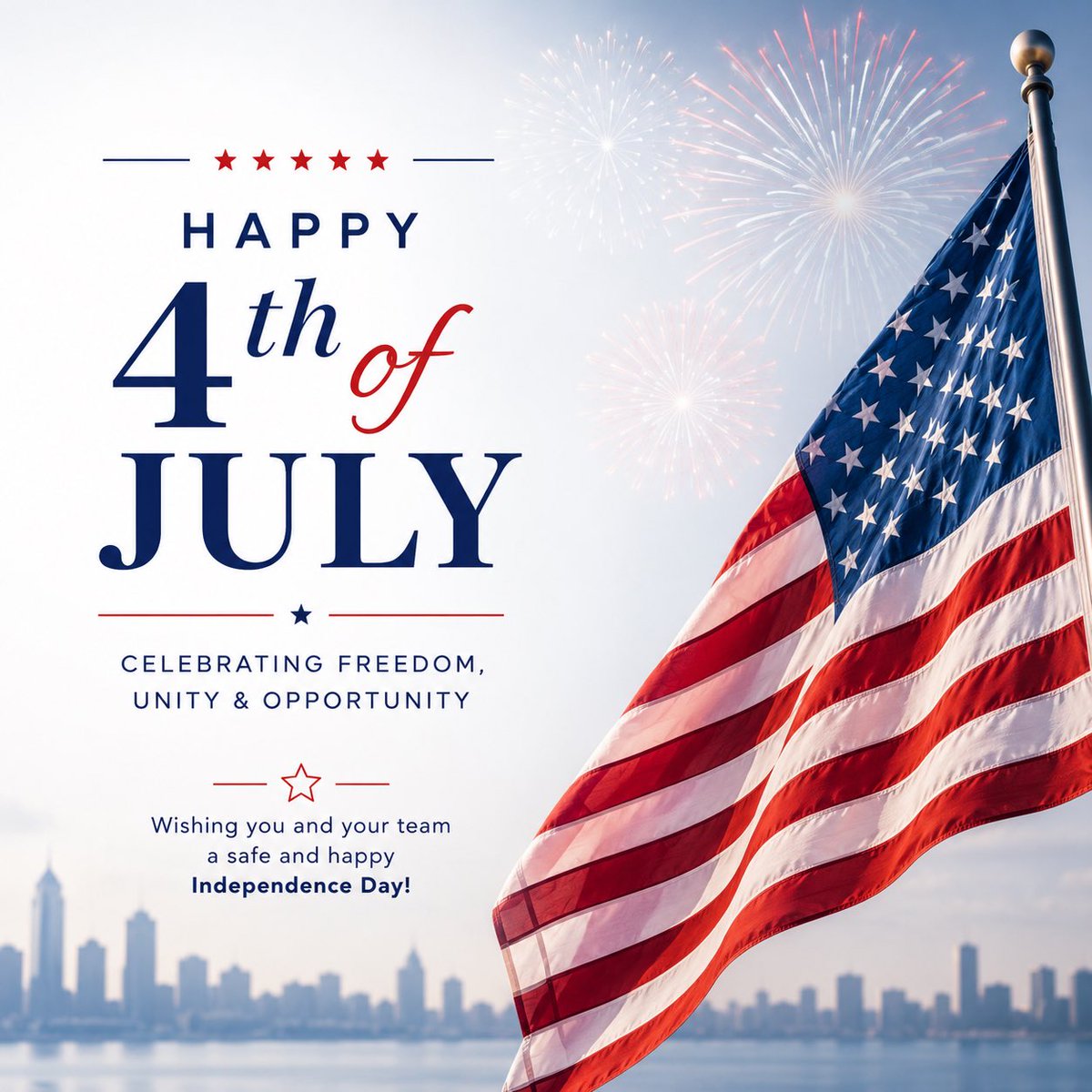 SailorsGroupLtd's tweet photo. Happy 4th of July! 🎆
To our drivers on the road, our clients across the U.S., and everyone we serve — thank you for trusting Sailors Group Ltd to keep your freight moving.
Wishing you a safe and enjoyable Independence Day!
#SailorsGroupLtd #4thofJuly https://t.co/UKKQZb5wvC