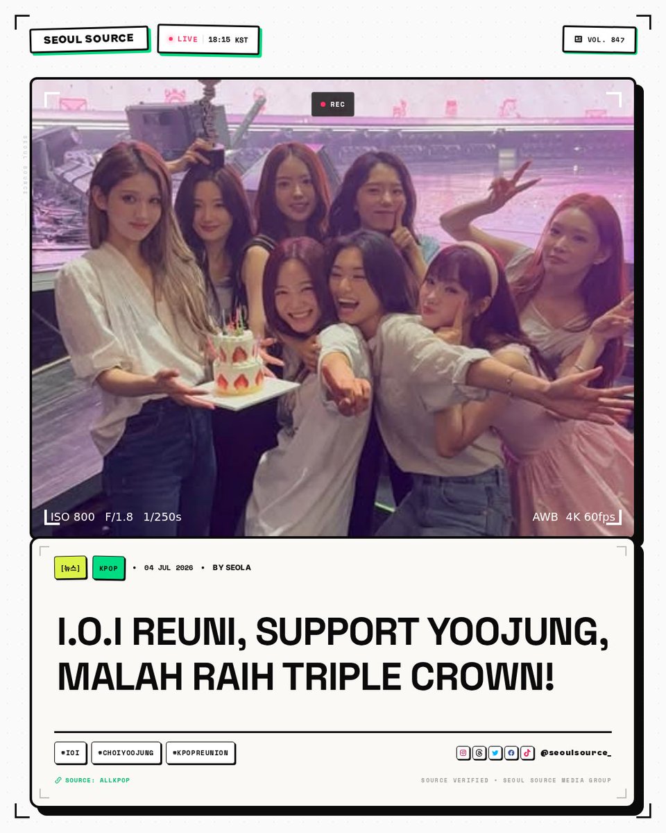 kpopdankdramaid's tweet photo. I.O.I reuni buat support Yoojung, eh malah raih triple crown di Music Core! 8 member tampil encore, momen yang bikin Andungi nangis. 10 tahun, chemistry masih kental banget! #IOI #ChoiYoojung #TripleC

 Read More: https://t.co/BdtiPKEcui
-Seola https://t.co/bffV51zUoG