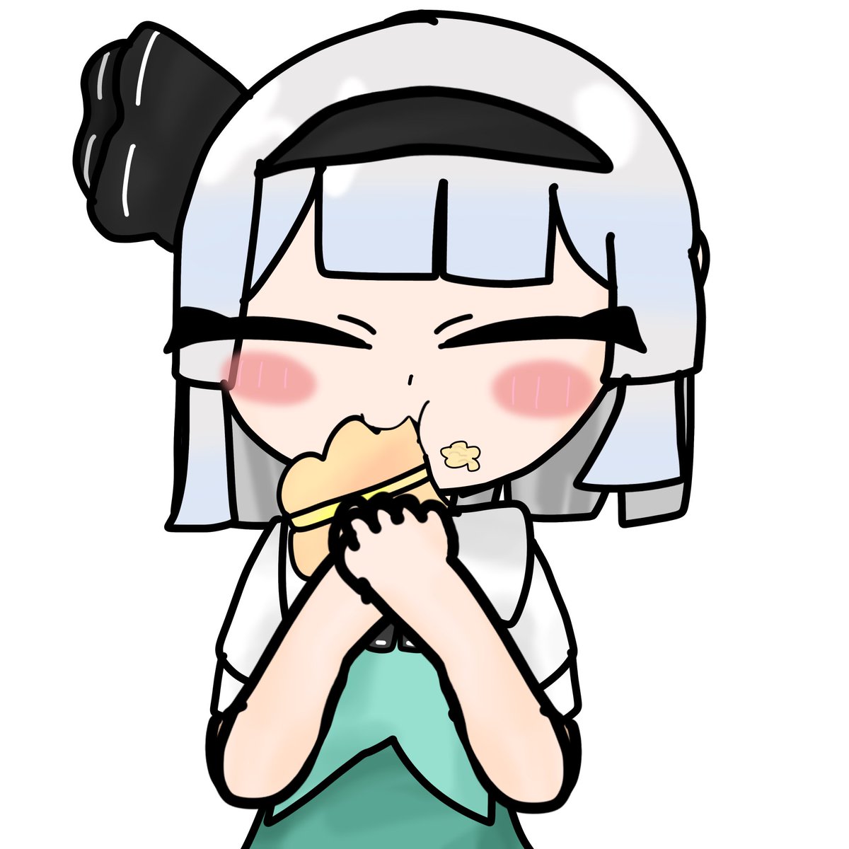 Ohciba's tweet photo. 眉毛有りと無し。シュークリームを食べてる妖夢です。 https://t.co/7Z25Qg0a55