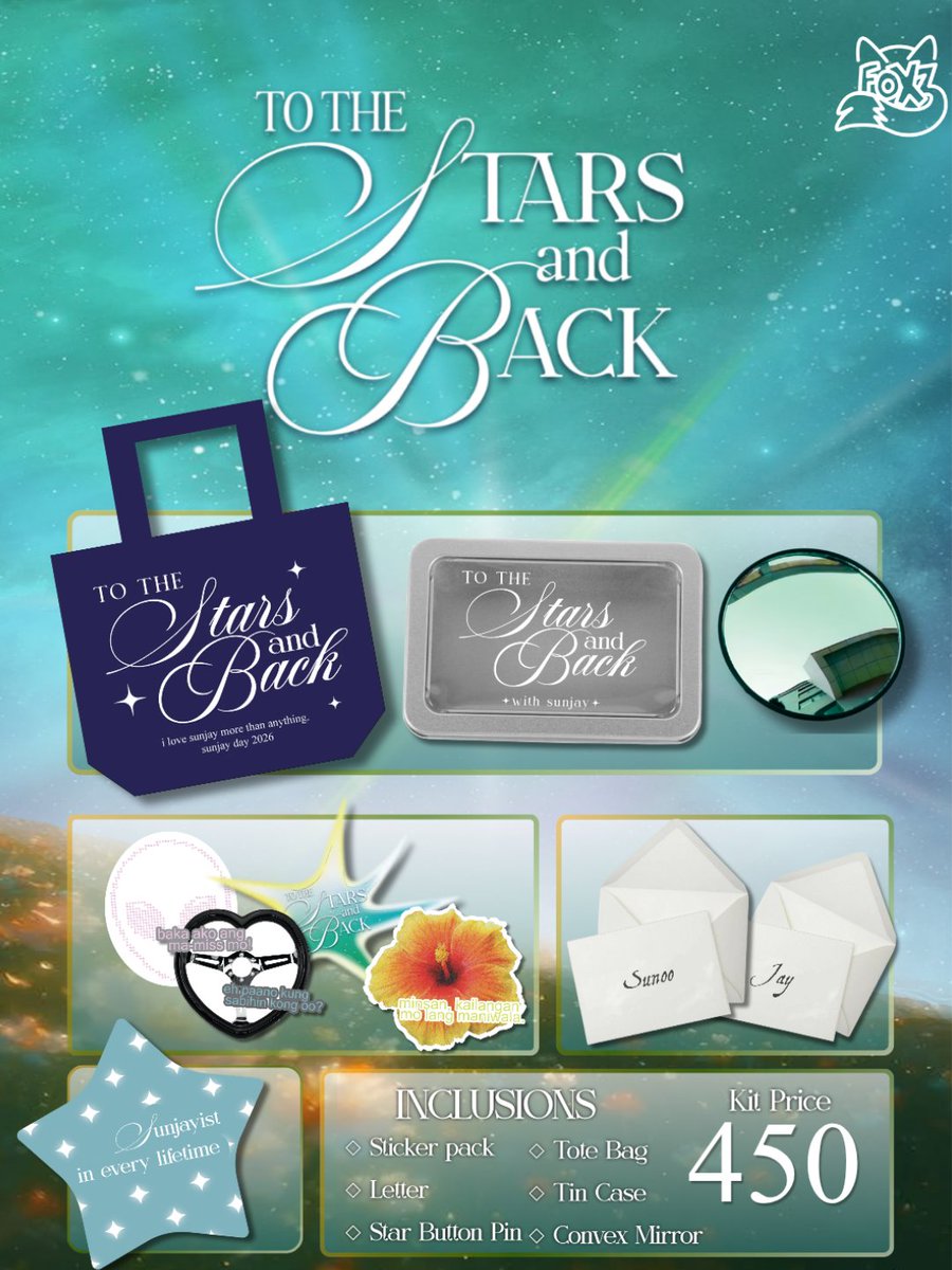 sunjaydistrict's tweet photo. In every journey, you’ll need a couple of things to make it memorable. Mas memorable pa if may pabaon na letter from your special person 🤭

The #SUNJAY_ToTheStarsAndBack kit is finally here!

Registration opens on July 8, 8PM!

📍Cotti Coffee, UST Dapitan
📅 August 16, 2026 2-5PM

#SUNJAY_ToTheStarsAndBack #SUNJAYDAY2026 #SUNOO #JAY