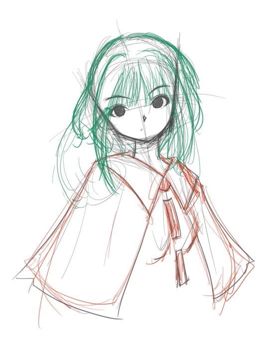 本日の下描きと線画とおまけ 今回は瞳を少し変更 気づきてくれたら嬉しいなぁ #一次創作 #イラスト
