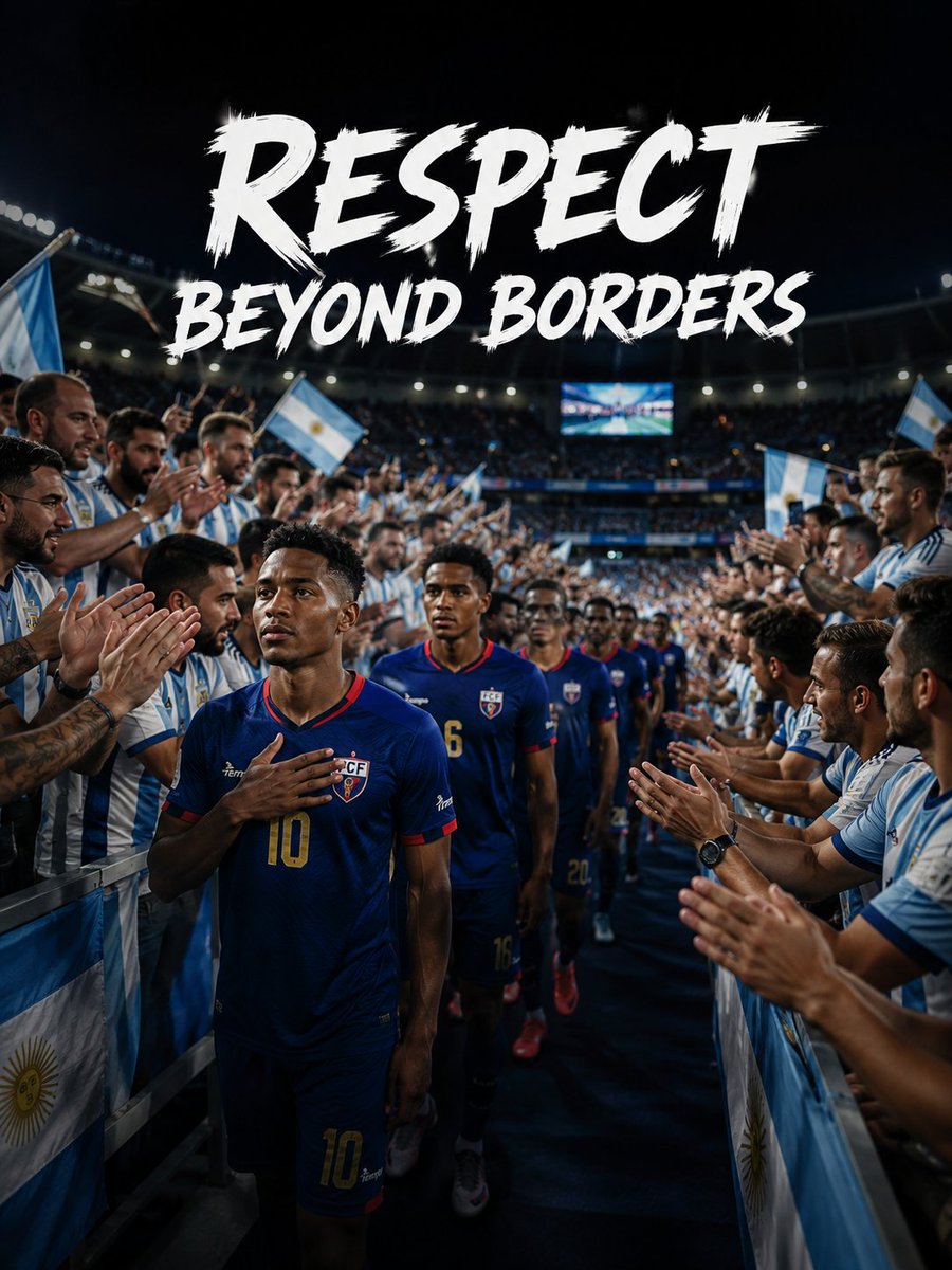 Bond_crypto66's tweet photo. Argentine fans applauding the Cape Verde players as they step off the pitch https://t.co/jN48cvGgK5