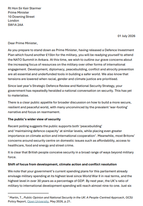 CNDuk's tweet photo. CND is proud to be among the 55 organisations to have signed this letter to the outgoing PM over the government's military spending hikes. Research shows that these hikes will lose more jobs than create. We need investment in #PeopleNotNukes!

Read: https://t.co/rJ8VsYFuwY https://t.co/oySdsSChGa