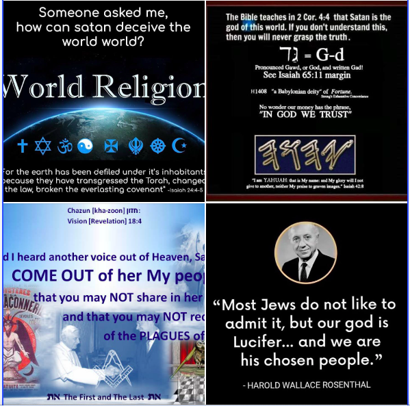 ThundersSeven's tweet photo. @haveaconcern Next up is the #StrongDelusion and many shall be deceived by it showing great signs & wonders
Never called #Jesus or Yahweh or #Yeshua
#YaHUaH of Hosts #TheAlmighty is not a graven image of a dead sun god hanging on a cross.
#MysteryBabylon deceives whole world
No exceptions https://t.co/Hl1ciY3Giu