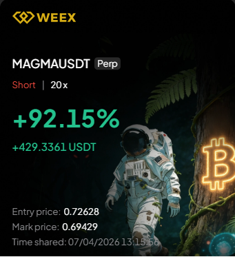 laeddiscrypto's tweet photo. Selamlar🤝

Ana grubumuzla birlikte short yönlü değerlendirdiğimiz $MAGMA yaklaşık 10 dakikada %5 düşüş göstererek istediğimiz hedefleri bizlere verdi.

İşlemlerimizi telegram kanalımızda paylaşıyoruz ücretsiz olarak🖐️ https://t.co/znWmIYurC1