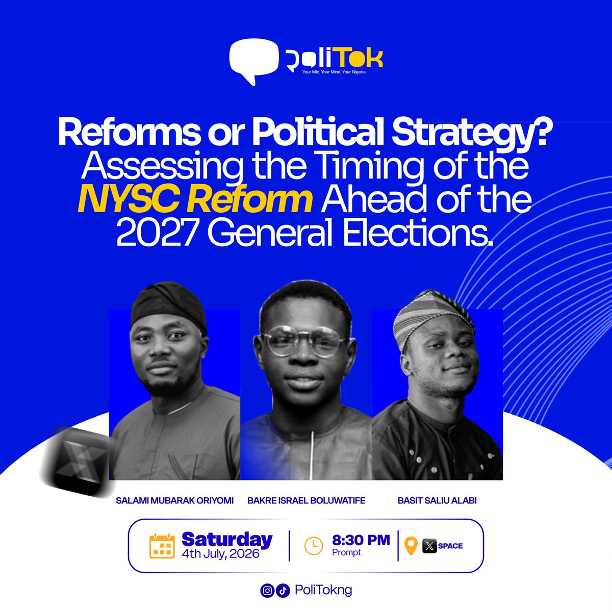 Politok_ng's tweet photo. Every election season comes with promises. But when those promises take the form of sweeping reforms, should Nigerians applaud or ask harder questions?

Today, we examine the Federal Government's renewed push to reform the National Youth Service Corps (NYSC) at a time when https://t.co/Oas1vETfnl
