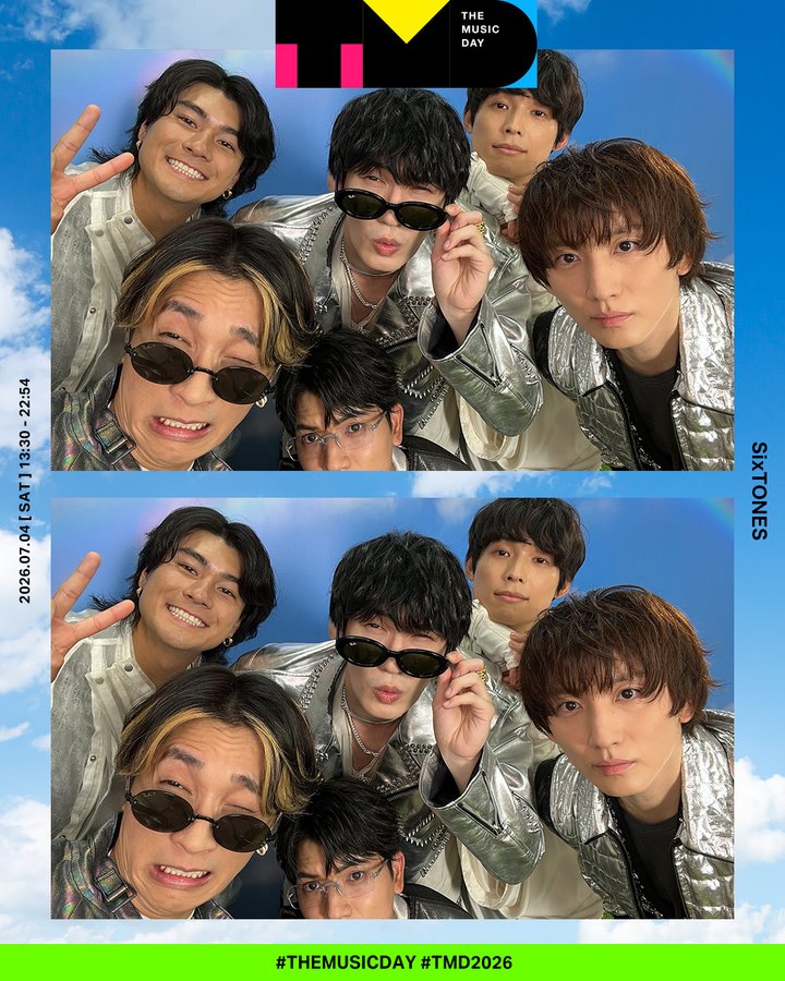 Fan_Matsumura's tweet photo. 🪩THE MUSIC DAY 2026🪩
7月4日(土) 13:30から9時間半生放送中📺⚡️
#THEMUSICDAY
#TMD2026
#Sixtone https://t.co/KOqyAb8GV0