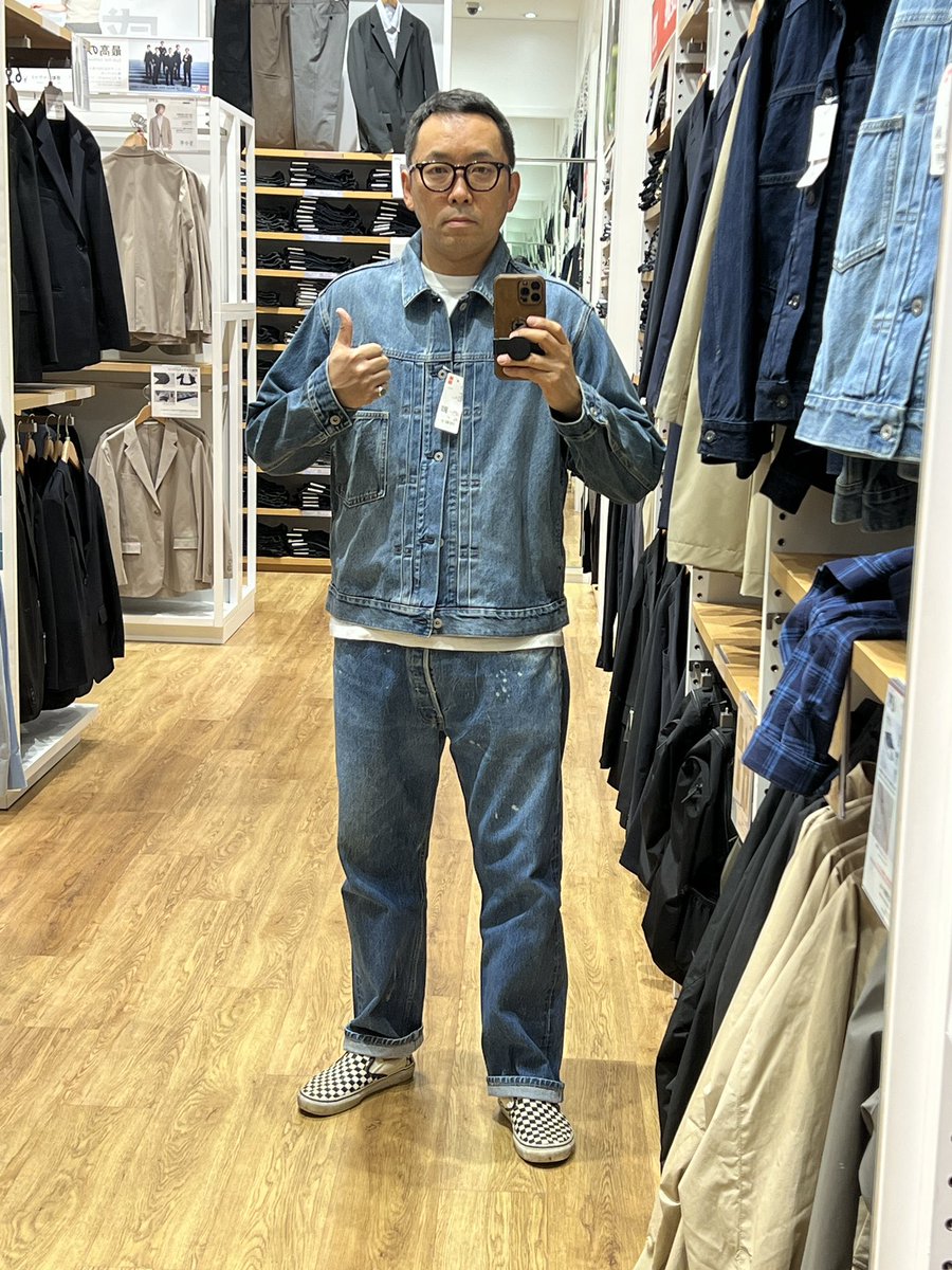 UNIQLOのデニムジャケットがこの前買った501と色がほぼほぼ一致
