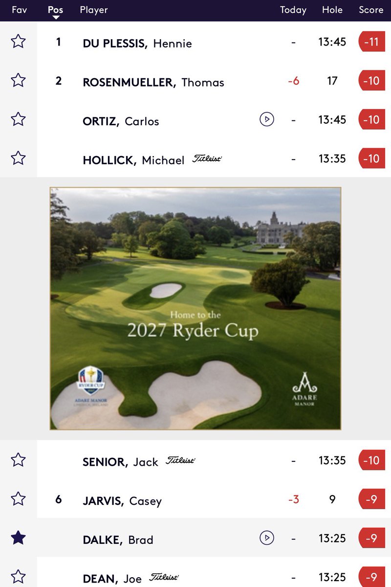 DalkeTracker's tweet photo. There are a few players this morning that have good rounds going. 

Brad tees off in 40 minutes! https://t.co/OVIetqjAJK