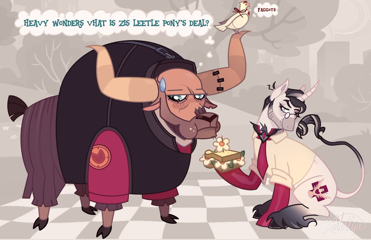 voblyaaa's tweet photo. my little fortress 2? team friendship 2?
HeavyMedic from my MLP AU, cuz they’re lovers in every universe 
#tf2 #mlp #heavymedic https://t.co/VBlWs3H8C5