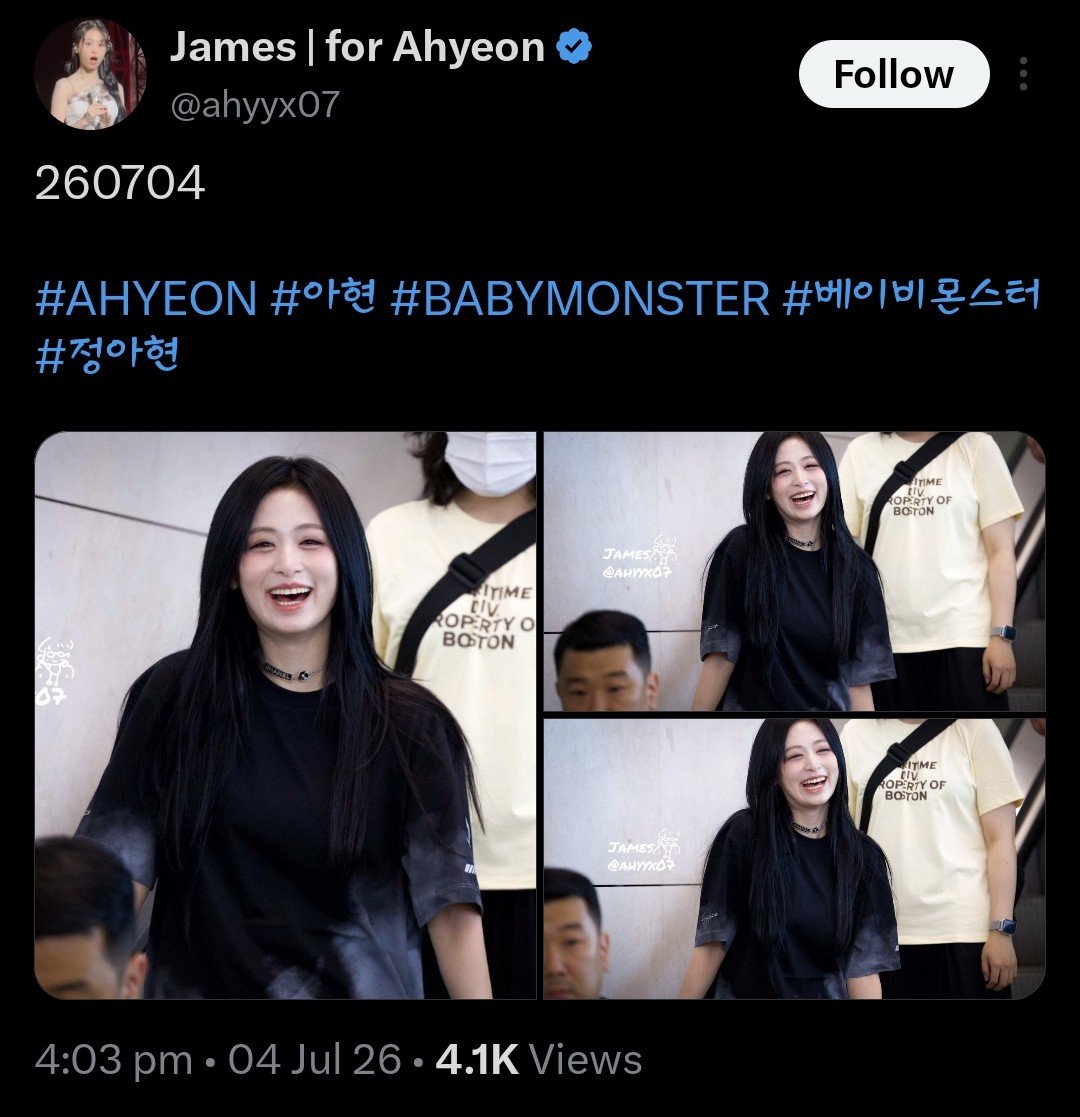 BM_Baemon7's tweet photo. Everything else aside, I really hope we can protect Ahyeon's smile (MH &amp; wellbeing too) at all costs 🥹

May the world be kinder to her. https://t.co/nEhofFZWuw