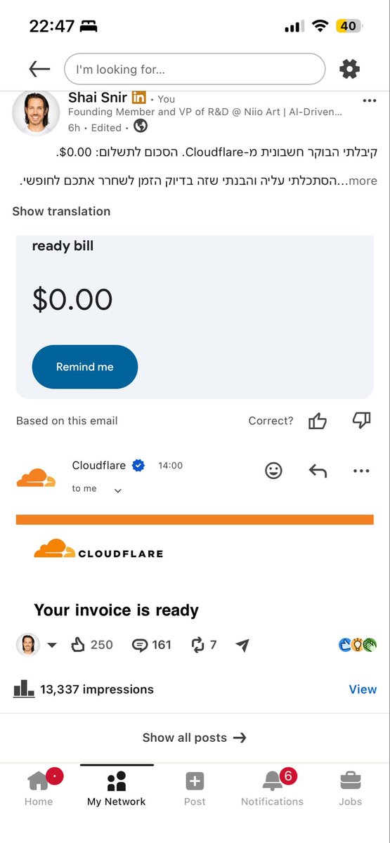 ShaiSnir's tweet photo. I got my Cloudflare invoice this morning. Total amount due: $0.00.

If you think building a SaaS in 2026 requires burning thousands on cloud infrastructure, you’re playing the old game.

Here is the ultimate zero-cost tech stack to build your next AI-native product: 🧵👇 https://t.co/PAenGOUjux