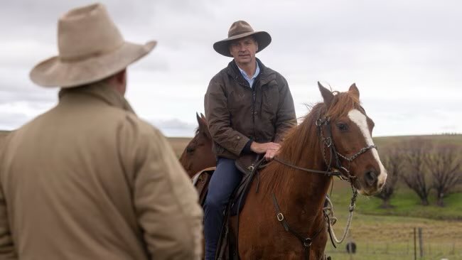 MargieJay50's tweet photo. I am really curious about the thought processes of Angus Taylor. While he rails against Labor’s tax policy* he is happy to be photographed as the rich, white dude cavorting around the Snowy on a horse.

*without a tax policy of his own.

#Moronic #DeadManWalking 
#auspol https://t.co/YMLyR8N2jE
