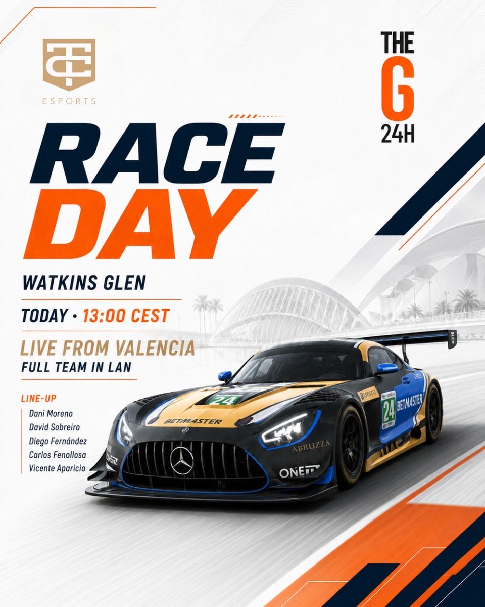 ThibautEsports's tweet photo. ๐ ITโS RACE DAY!
Weโre finally racing together, in person, at The Grind in Valencia. No Discord calls, no racing from home, just the whole team under one roof for 24 hours of Watkins Glen.
One setup. One strategy. One team.
See you on track. ๐ฅ
#RaceDay #TheGrind https://t.co/Wv4Xza6ndB