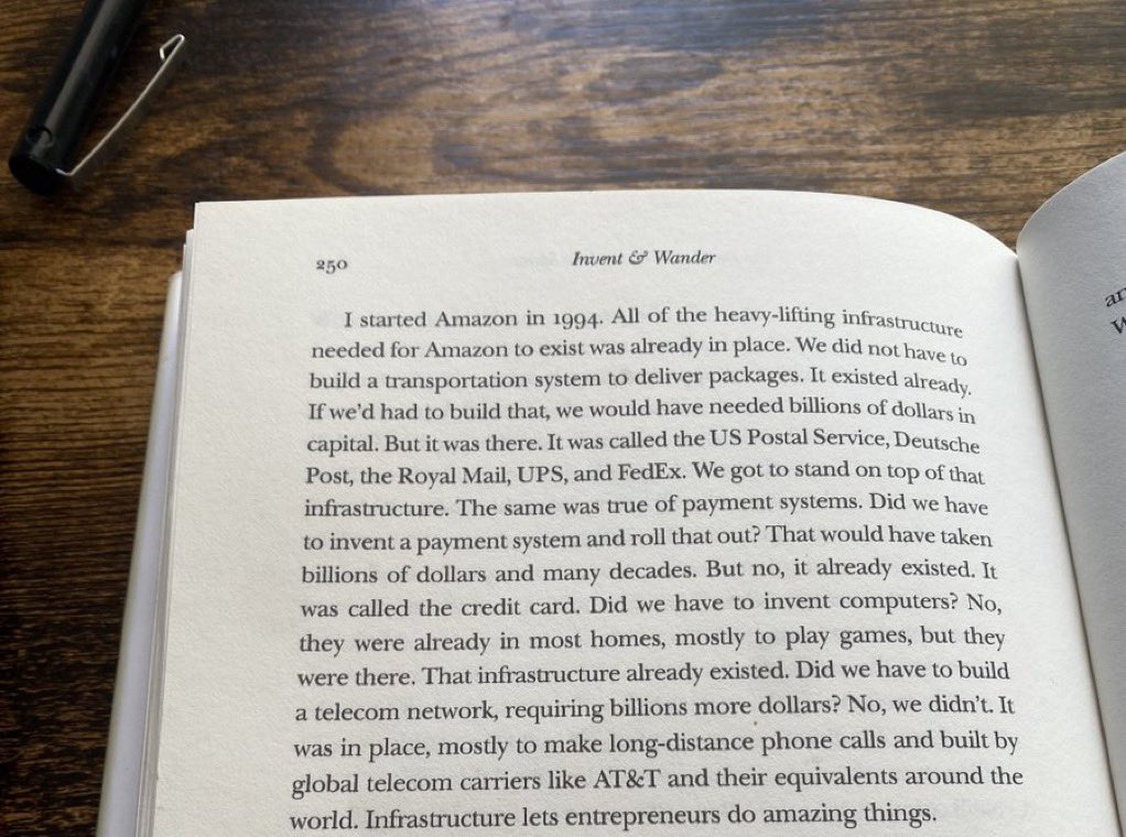 ImadeIyamu's tweet photo. Jeff Bezos on how Amazon wouldn’t have existed without the infrastructure that was already in place https://t.co/ZSe8zWXwOH