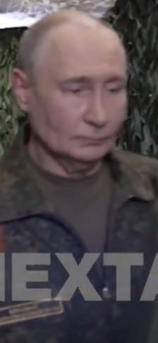 JayinKyiv's tweet photo. To anyone that still calls into question Ukrainian intelligence assessments saying Putin has at least four doubles, today we saw the real Putin. Not the high-energy one with the giant head.

This is the real one, underground, with Gerasimov, sickly, dying from stress, fearful. https://t.co/SuBFMR6dGf