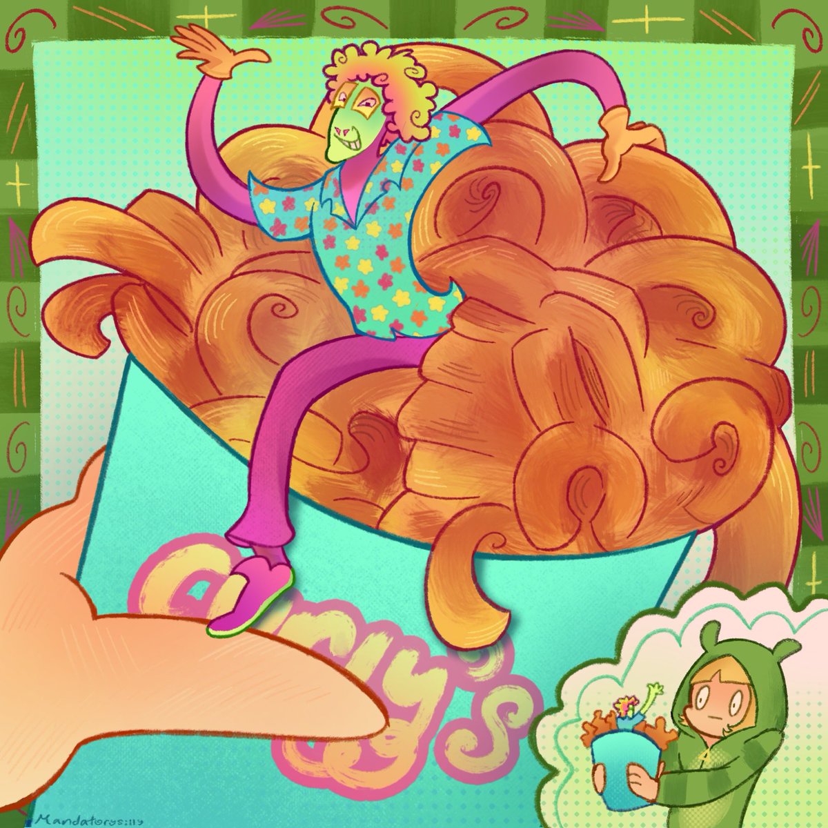 mandatorysilly's tweet photo. Artfight attack for…. wait a second.. who’s that in my fries?
(Its for gef. THE ATTACK IS FOR GEF.)
#artfight2026ㅤ https://t.co/k26PRL4kKl