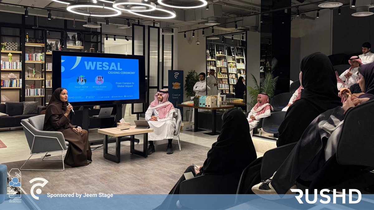 MeetRushd's tweet photo. From Campus to Global Impact was a conversation about growth, taking opportunities, and building a career with purpose.

Thank you, Danah Aljohar, for an inspiring session, and to our moderator, Ahmed Alsaleh, for leading such a thoughtful conversation 🩵 https://t.co/THMYe3nKLL