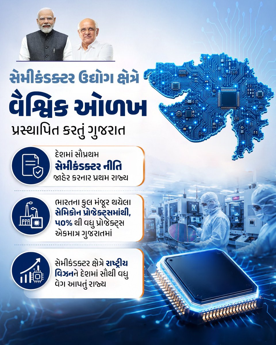 ITIMehVisnagar's tweet photo. સાણંદ ખાતે CG સેમી આઉટસોર્સ્ડ સેમિકન્ડક્ટર એસેમ્બલી એન્ડ ટેસ્ટ (OSAT) ફેસિલિટીનું ઉદ્ઘાટન વ્યાપારી ઉત્પાદનની શરૂઆત સાથે ભારતની સેમિકન્ડક્ટર ઉત્પાદન યાત્રામાં એક મહત્વપૂર્ણ સીમાચિહ્નરૂપ છે. 
#SemiconHubBharat
@CMOGuj 
@CollectorMeh https://t.co/KIY9itZ0aM