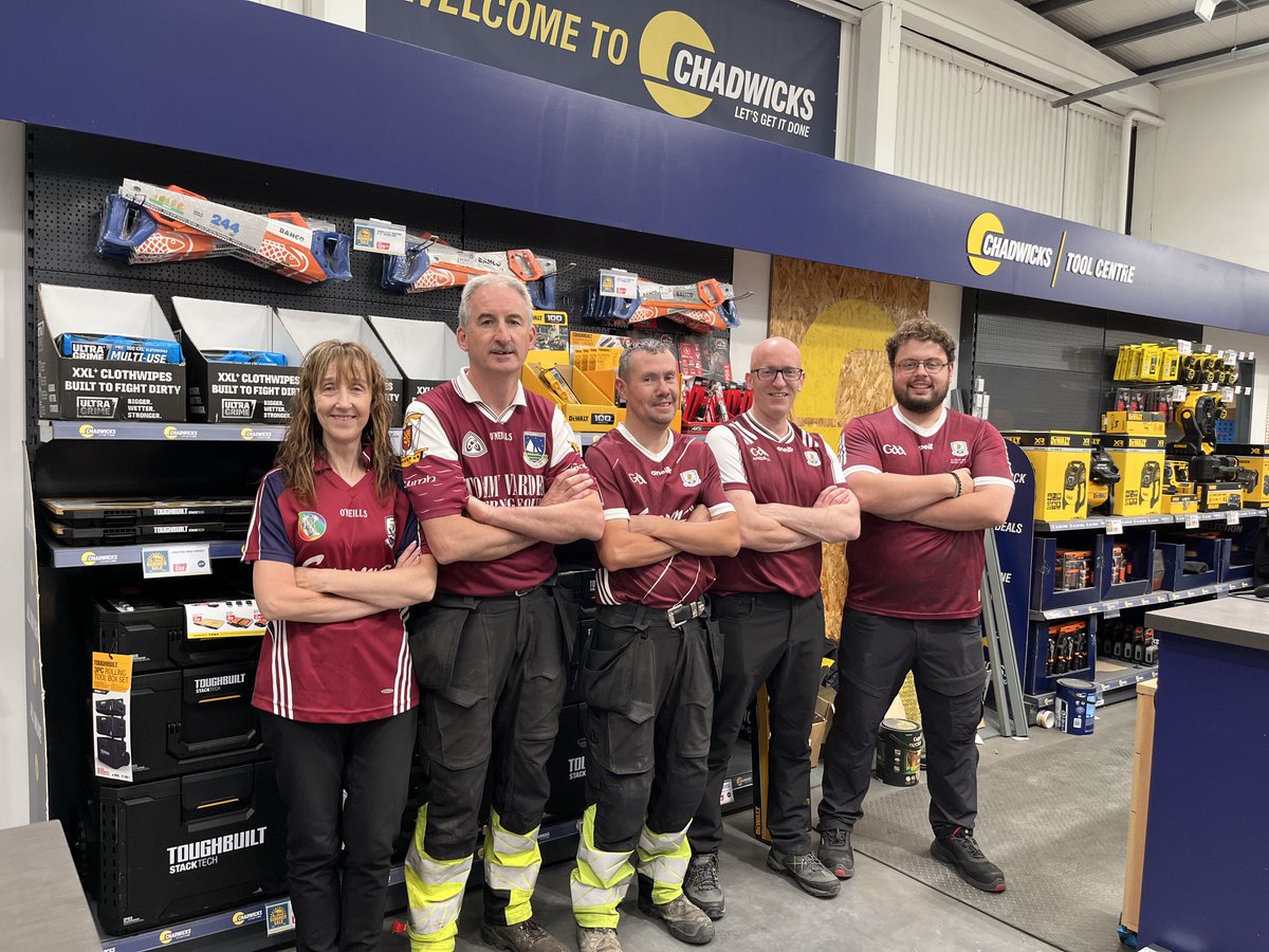 ChadwicksIE's tweet photo. The Chadwicks teams in the Midleton, Galway and Ennis branches are all set for the All Ireland semi-finals this weekend! 💪

#Chadwicks #LetsGetItDone https://t.co/EoTD1wJu2w