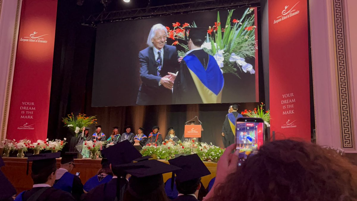 ChrisImafidon's tweet photo. Congrats to all at UK's best graduation ceremony with individual interview of each graduate by @ESE President Elio D'Anna says "Salary is a drug" Congrats to London's European School of Economics... Loading https://t.co/pKkesfoEL3