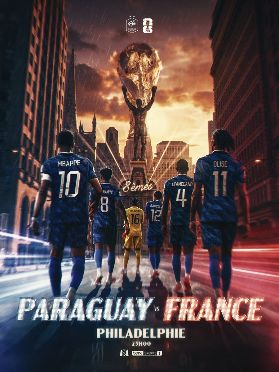 FrenchTeam's tweet photo. 𝐋𝐞𝐬 𝐁𝐥𝐞𝐮𝐬 𝐟𝐚𝐜𝐞 𝐚 𝐭𝐨𝐮𝐠𝐡 𝐛𝐚𝐭𝐭𝐥𝐞 𝐭𝐨𝐧𝐢𝐠𝐡𝐭 🥊

We’re going to have to give it our all to qualify for the quarter-finals 🙌

Kick-off at 11pm French time

🇵🇾🇫🇷 #PARFRA | #FIFAWorldCup https://t.co/DRbwE7fhfE