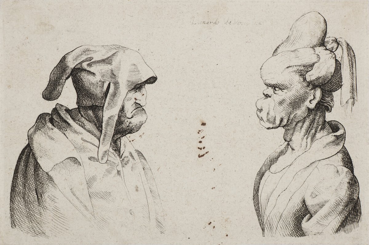 ColeccionMMoret's tweet photo. Wenzel #Hollar, según dibujo de Leonardo da Vinci. Pareja de bustos grotescos masculino y femenino. Aguafuerte, h. 1645. Colección Mariano Moret. https://t.co/bDIAp2WQvK