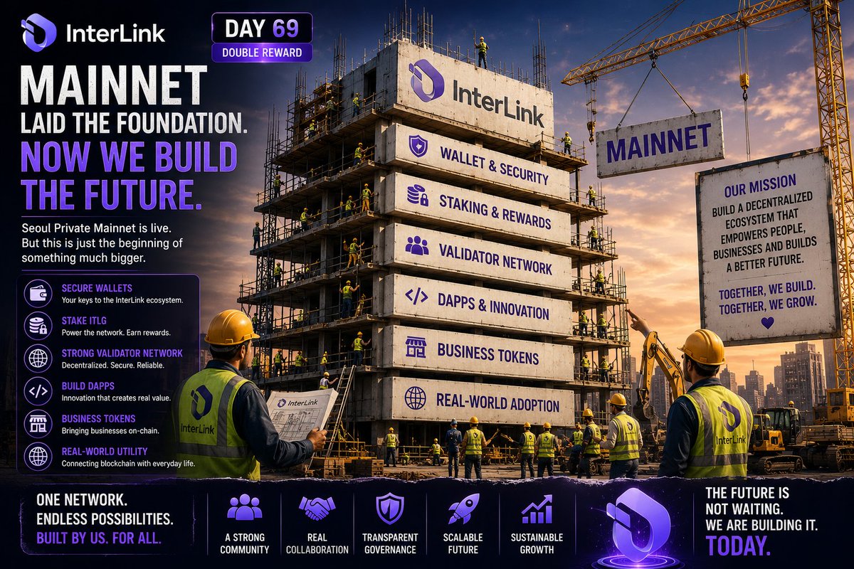 Talhasharukh17's tweet photo. 🏗️ Mainnet wasn't the destination—it was the foundation.
Now it's time to build dApps, grow the validator network, support businesses, and create real-world utility.
The future is built by action. 🚀
#InterLink #ITLG #ITL #InterLinkSeoulPrivateMainnet https://t.co/Wi31LtMaKx