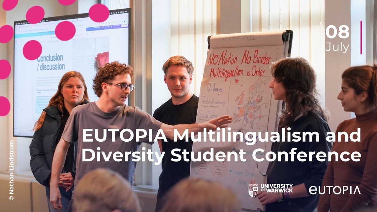 EutopiaUni's tweet photo. 📅 #SAVETHEDATE Join the #EUTOPIA Multilingualism &amp; Diversity Student Conference this Wednesday! The conference will showcase student-led research exploring multilingualism from a range of perspectives 👉https://t.co/FCXJty97oS https://t.co/Jdbmx5B2qt