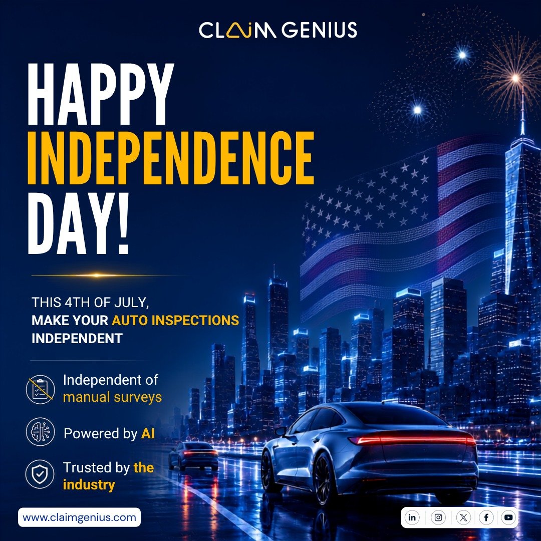 ClaimGenius's tweet photo. Happy Independence Day! 

Celebrate the spirit of freedom by making auto inspections smarter, faster, and AI-powered.

Here's to independence, innovation, and a brighter future.

#Happy4thOfJuly #ClaimGenius #AI #AutoInspections #Innovation https://t.co/NAhek2Pq0d
