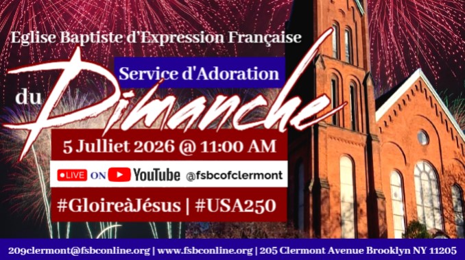 FSBConline's tweet photo. #FSBCBrooklyn ⛪️ on #YouTube
#USA250 🇺🇸 weekend -- Sunday, July 5th

09:00am - English Service
11:00am - French Service
04:00pm - Celebration of the Graduates 👩‍🎓👨‍🎓 #ClassOf2026atFSBC

#GloireàJésus #GlwaAJezi #GloryToJesus ✝️ 🙏🏿 #GodBlessAmerica 🇺🇸 https://t.co/PlWxSBy8PV