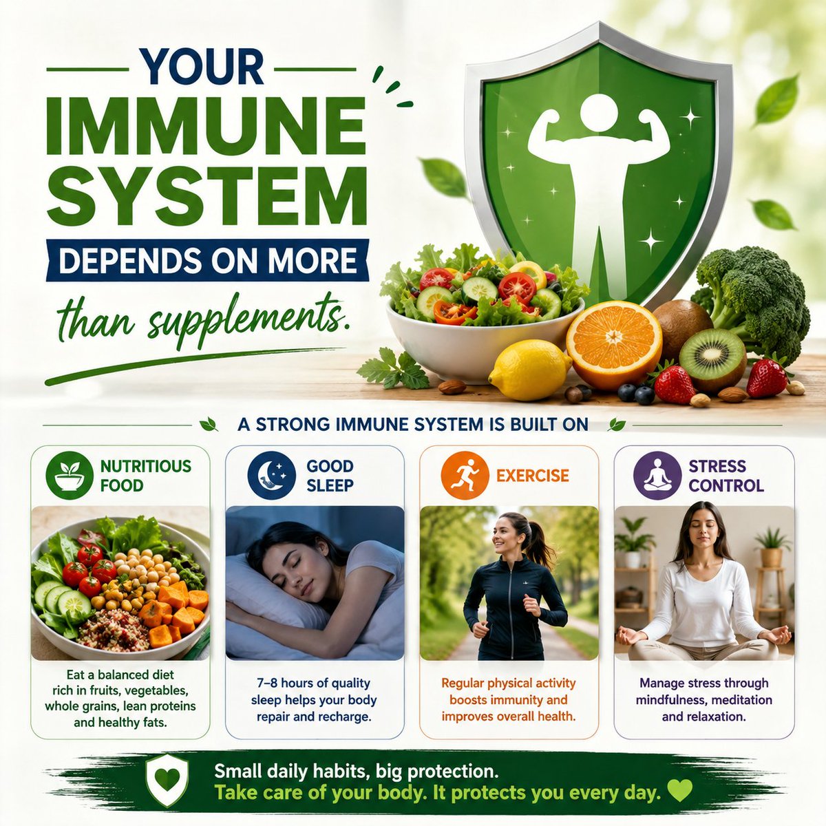 Humphre20615220's tweet photo. 🥗 Your immune system depends on more than supplements. 

Nutritious food, good sleep, exercise, and stress control all play important roles.
#BoostYourImmunity #HealthyHabits #PreventiveHealth https://t.co/hOVrEnm7pT
