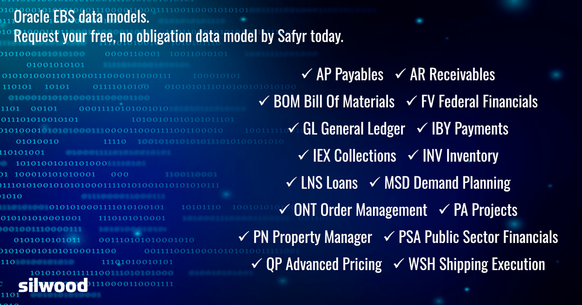 Silwood_Safyr's tweet photo. Oracle EBS data models. Request your free, no obligation data model by Safyr today. https://t.co/DlcMs5gsFV #DataModel #DataModeling https://t.co/y1RnaFNxlf