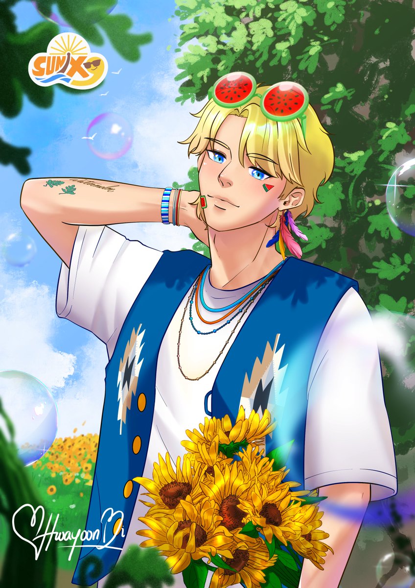 HwayoonBI's tweet photo. HOT DEBUT! SUNIX_9 
[1st Single - Watermelon]

1 to 9, hello we are SUNIX_9

Hallo ik ben Jansen, All Rounder dari SUNIX_9!
Dengerin single debut kita "Watermelon", alleen op @kuyangtist!!
Bedankt voor uw steun! Terimakasih untuk dukungannyaa!!🩷✨

#SUNIX_9 #THEDOL_KYG #OClaks https://t.co/mLi3HdEQTz