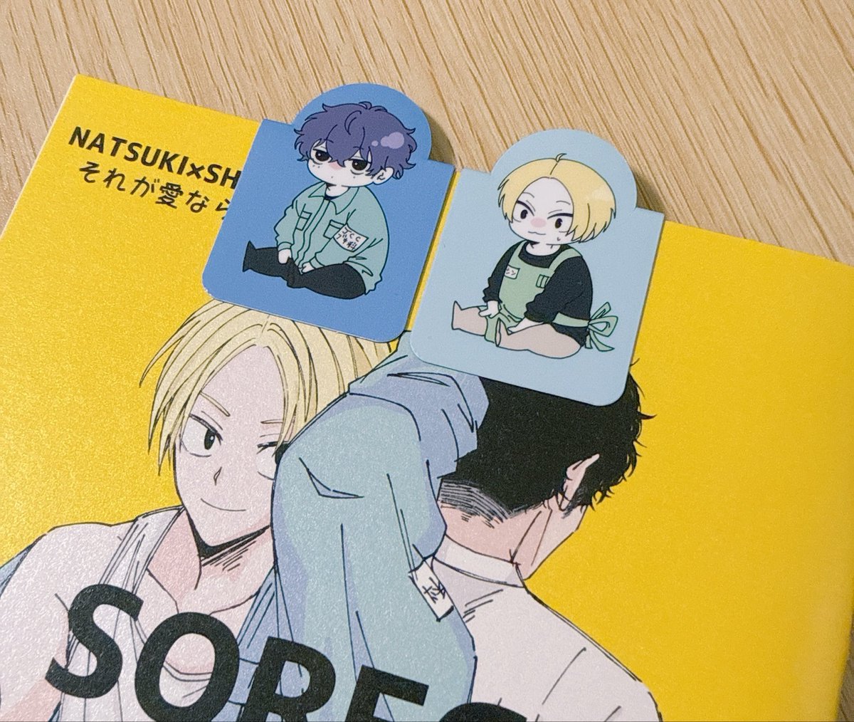 mo_skdy's tweet photo. ノベルティのマグネットしおり届いた〜
自分の本で試したけどちゃんと挟める！
なつしセットでお渡しします✌︎ https://t.co/fSLo0zWEMY
