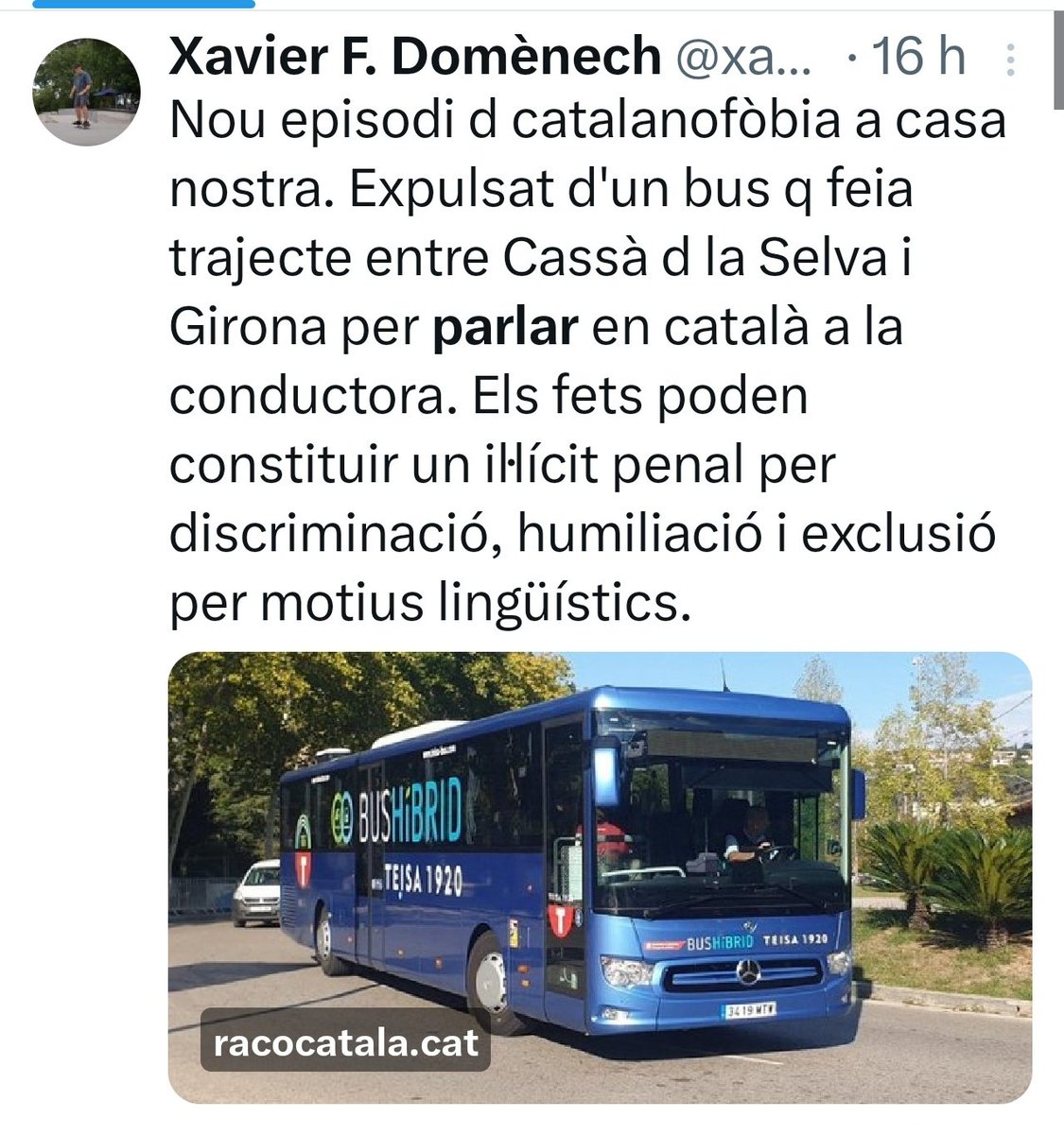 FeelLlibertat's tweet photo. Et fan fora de la feina per parlar català.
Et fan fora d'un autobús per parlar català.
El multen per parlar català.
T'envien a un psiquiatre per parlar català 
@JuntsXCat @Esquerra_ERC @cup sou uns fills de puta.

Heu venut Catalunya per quatre guinguetes. Ho pagareu car. https://t.co/J3Bb7A7yaT