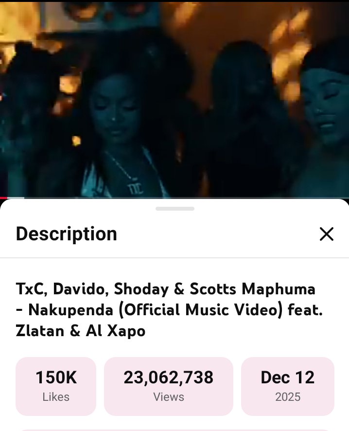 AdamsS28062's tweet photo. TXC “NAKUPENDA” Official Music video w/..@davido , @Zlatan_Ibile, @official_shoday,
 @ScottsMaphuma &amp; AL XAPO  has surpassed 23 Million Views on YouTube!!🎥🔥🔥. https://t.co/8Lld0tZeSQ