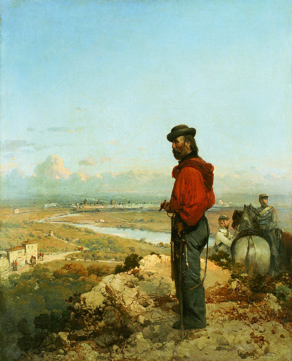 milanoarte's tweet photo. Il 4 luglio 1807 nasce a Nizza Giuseppe Garibaldi, l'Eroe dei Due Mondi, qui ritratto da Gerolamo Induno sulle alture di Sant'Angelo nei pressi di Capua. Il dipinto è conservato presso @palazzomoriggia a Milano, nel nostro piccolo ma prezioso Museo del Risorgimento. https://t.co/qjhtmrObqr