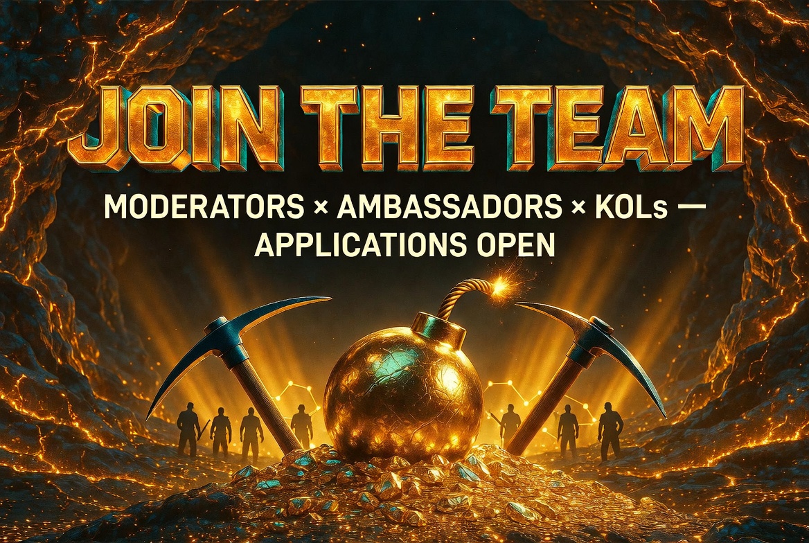 BombMinerSOL's tweet photo. 📣 Moderators · Ambassadors · KOLs — BOMB Miner is recruiting!

We're growing fast, bot-free, and 100% organic. Now it's time to build the community that takes BOMB Miner worldwide. Applications are OPEN 👇

🛡️ MODERATORS - Keep our home base alive: main Telegram & Discord chat + ticket/support. Active, trustworthy, community-savvy people.

➡️ Apply: https://t.co/N0a7PQk8mV

📣 AMBASSADORS & KOLs - The voice & reach of BOMB Miner. Create content, welcome miners, represent your region & language.

➡️ Apply: https://t.co/vOSaYeqqlz

🎁 What you get

🏅 Exclusive team role + prestige badge ·  Monthly $BOMB ·  Team-only pickaxe skins & frames ·  Airdrop boost ·  Whitelist + early access · A share of our community Contributor token pool 

💬 Want priority?

Drop a comment below with your language + timezone + the role you want — commented applicants get reviewed first and we'll check out your profile. 👇

The cave is open. Come help us build it. ⛏️💣
👉 https://t.co/GE85sgusbH

#Solana #P2E #cryptogaming #Web3Jobs #BombMiner