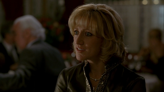 kr1shty's tweet photo. Another piece of quantum physics in the final Sopranos season, with Carmela and Roe at a Paris restaurant:

Carmela says the people in Paris never existed to her before she went there to see them, and she never existed to them.

Decoherence and entanglement. https://t.co/6lpCyaPTeX