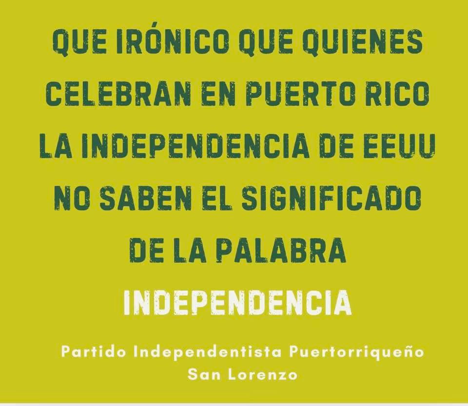 ManuelRoldanPR's tweet photo. Asi es! Buenos días…🇵🇷

Alguien dijo y cito :"Puerto Rico es el único país que celebra la independencia de otro pais y dice que la independencia es comunismo"…🤷🏽‍♂️ https://t.co/V2p0GKDWO6