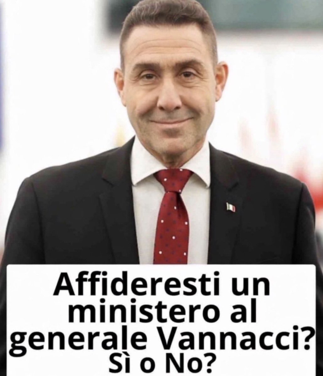 Frenkie_Woody's tweet photo. Affideresti un ministero al generale Vannacci?    
Sì o No? https://t.co/vQsso1QZLZ