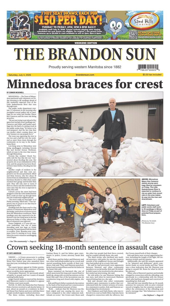 thebrandonsun's tweet photo. Good morning! Here is your #FrontPage #bdnmb https://t.co/WeMxt0zGot