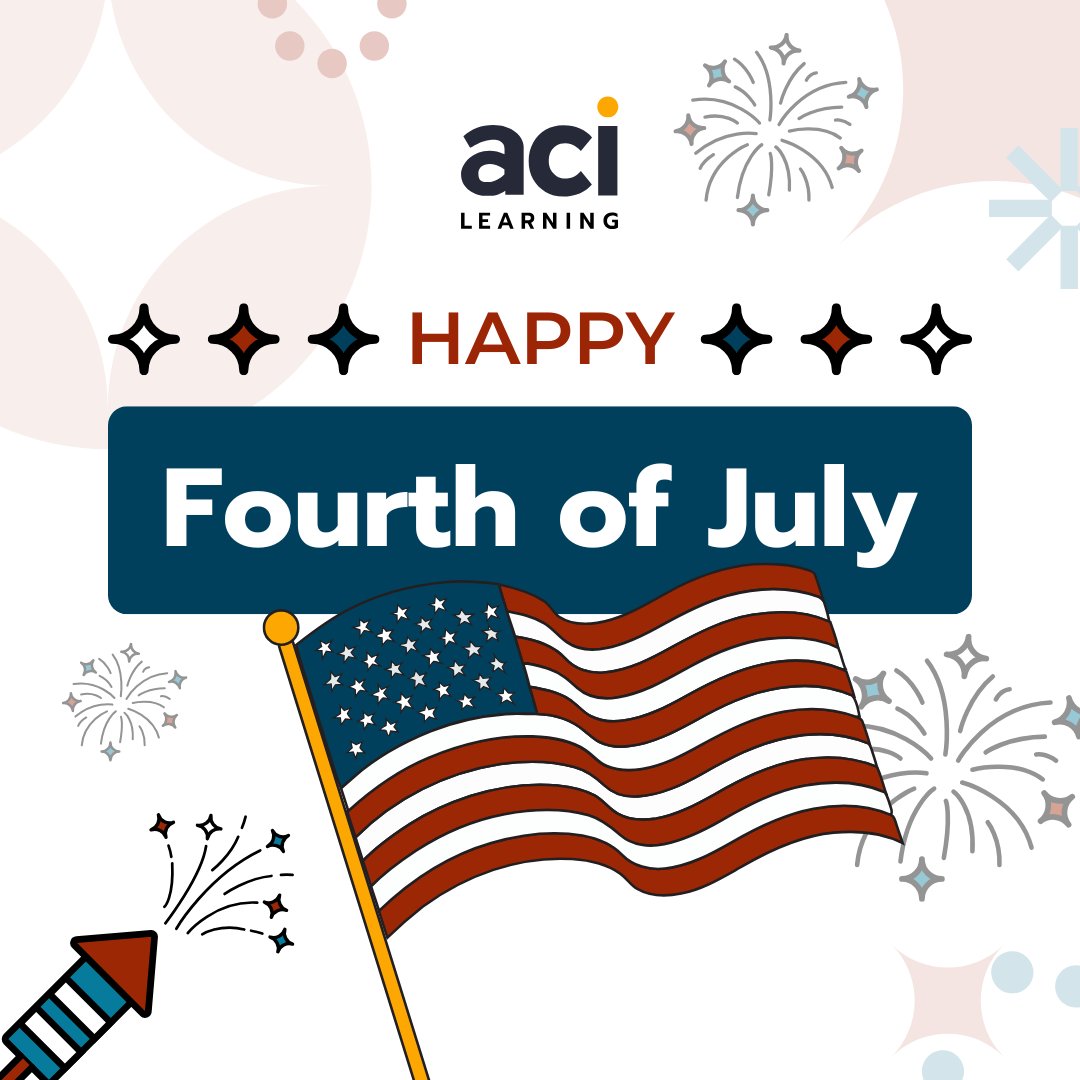 aci_learning's tweet photo. Happy 4th of July from all of your friends at ACI Learning!

May your burgers be perfectly grilled, your fireworks be dazzling, and your passwords remain stronger than your uncle's opinions at the BBQ 🧨 🍔 https://t.co/CEdNgIU360