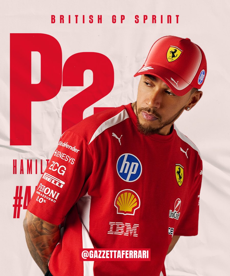 GazzettaFerrari's tweet photo. 🏁 SPRINT | #BritishGP 🇬🇧 

Lewis Hamilton - P2
Charles Leclerc - P5 https://t.co/5PjpWk3gMm
