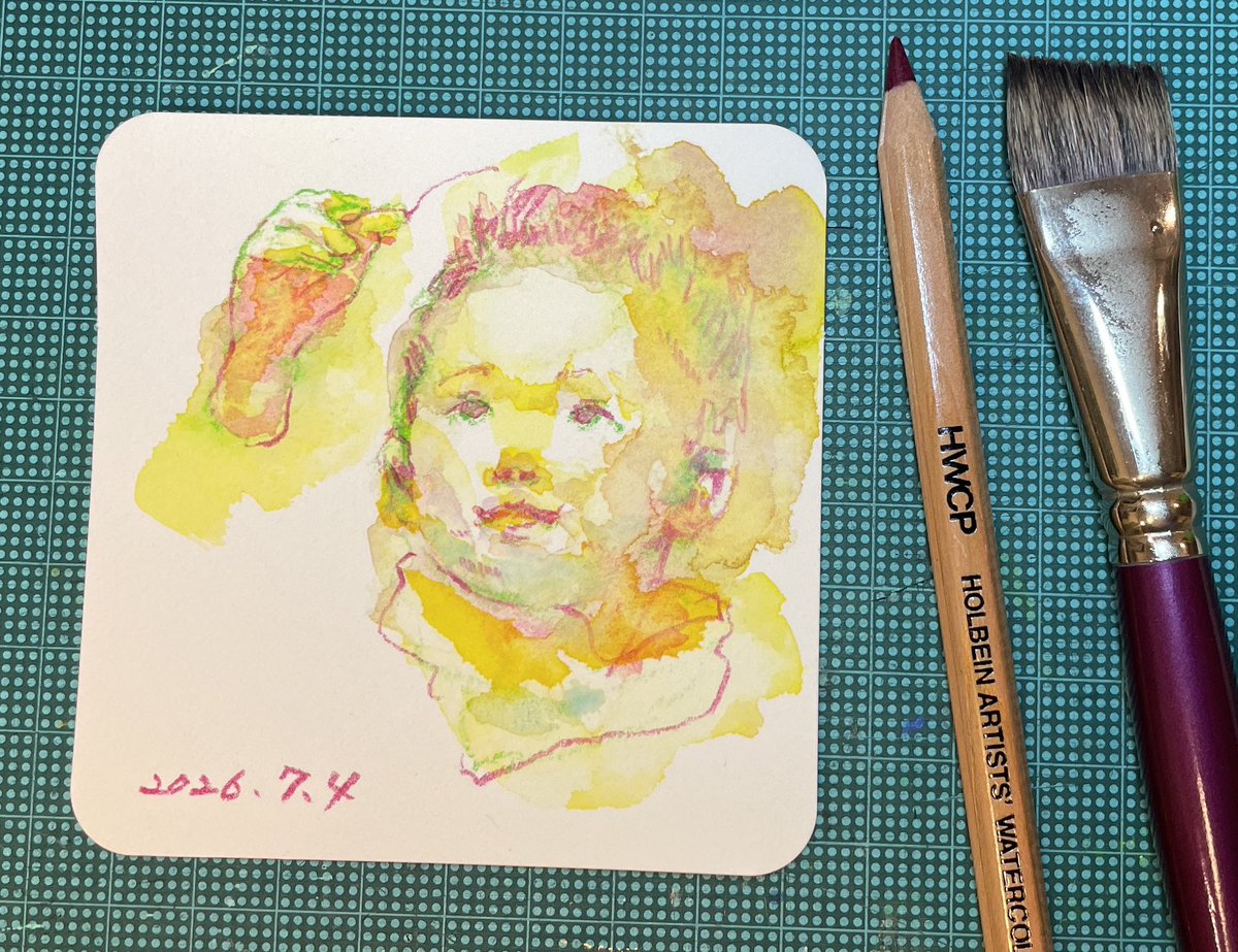 noriko_viola's tweet photo. 7/4 MIDAIR
ガラスに絵を描いて良いイベントにて✏️息子が小さかった頃の思い出を描く月になりそうだわ😌しみじみ
#MIDAIR
#WorldWatercolorMonth2026
#WWMホルベインチャレンジ https://t.co/rI3q69IneE